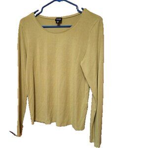 Eileen Fisher Green Tunic Long Sleeved Pullover Casual Top Ladies Medium Comfy